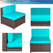 Outdoor Patio Furniture Set Garden Furniture Set PE Rattan Combination Garden Furniture Corner Sofa Set Outdoor Conversation Terrace Furniture Suitable for Garden Pool Balcony Furniture Fashi (B)