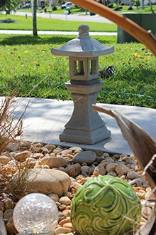 webstatue Garden Pagoda Concrete Japanese Stone Lantern,Oriental, Asian 3-piece Outdoor Garden Statue Sale 26" Tall Made in USA