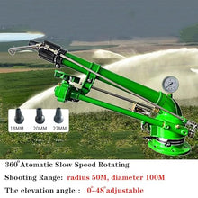 Farm Irrigation Sprinkler On Tripod Base, 2" Impulse Tripod Sprinkler, 0°-48° Elevation Angle Adjustable, 360° Rotary Large Area Watering Spray