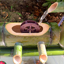 Relaxing Tabletop Waterfall Fountain, Handcrafted Bamboo Water Fountain with Water Wheel, Natural Bamboo Decor for Indoor and Outdoor Garden Fountain,80cm
