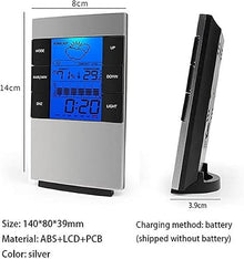 DULASP Thermometer Hygrometer Weather Station Clock Room Temperature and Humidity Monitor Gauge Battery Operated