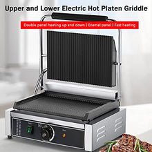 Electric Countertop Griddle Grill Stainless Steel Flat Griddle Hotplate Bbq Kitchen Grill Adjustable Temp Control Restaurant Grill for Camping Outdoor Tailgating Kitchen Home Barbecue,811e