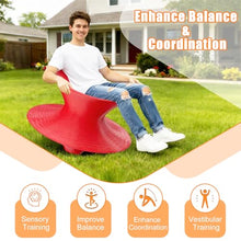 Renvan Gyro Spun Chair for Adult, 36inch Rotating Spun Chair with Anti-Slip Texture, Outdoor Spinning Top Chairs for Mall/Playroom/Backyard (Red, Large)