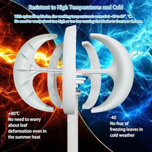 CLPYING 16000W Wind Turbine Generator 12V 24V 48V Vertical Axis Wind Turbines Generator Kit with 5 Blade DC Wind Turbine Kit for Home Chalet Solar Wind System(White,48V)