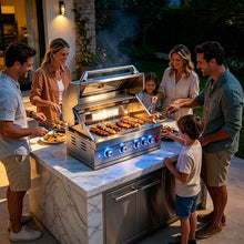 32-Inch Built-In Propane Gas Grill Head, 5 Burner, 304 Stainless Steel, 63,100 BTUs, Infrared Rear Burner, Natural Gas Convertible, Outdoor Cooking
