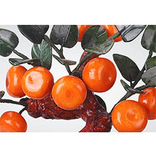 Feng Shui Jade Carved Orange Tree Bonsai Chinese Style Decoration for Wealth and Luck Living Room TV Cabinet Bonsai Porch Decoration House Plant
