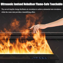 Multi-Colour RGB 3D Water Vapour Fireplace with Adjustable Brightness, Atomized Flame Effect, Automatic Water Refill, Remote and Touch Screen Control, Easy Install Design