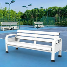 JOSOGO All-Aluminum Weatherproof Outdoor Bench, Heavy Duty No-Rust Aluminum Frame, Non-Slip Foot Caps, for Sports Courts, Patios and Community Areas(Style6)