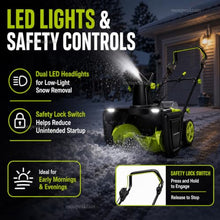 Electric Snow Shovel, Cordless Snow Blower with LED and 2 Battery