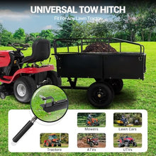 Garden Utility Trailer Heavy Duty Steel Dump Cart with Removable Sides Garden Dump Cart, for Lawn Tractors