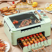 Multipurpose Hot Plate Grill Double Layer, Smokeless Electric Grill, 1000W Health BBQ Grill with Adjustable Temperature, for Outdoor Indoor Barbecue