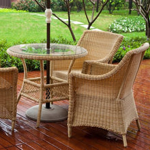 Dulles Glass 42" Round Patio Table Replacement Glass Top with Umbrella Hole, 1/4" Thick Clear Tempered Glass, Flat Polished Edge for Outdoor Dining Tables