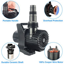 OYO WATER Submersible Water Pump, 11800 GPH Pond Pump for Outdoor Ponds 32.8ft Long Power Cord, Barrier Filter Bag, Ipx8 Waterproof Ultra Quiet Fountain Water Pump for Waterfall, Hydroponic