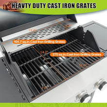 3-Burner Propane Gas Grill with Side Burner, Stainless Steel Outdoor Barbecue Grill with Wheels, Storage Cabinet, Temperature Gauge, for Patio Backyard Camping