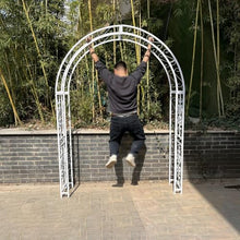OREKPOT Metal Arch Trellis, Garden Arch with Door, Climbing Plants Rose Vine, Pergola Arbor for Lawn Patio Wedding Bridal Party Decoration，180cm/70.9in