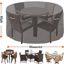 Covers Round 126x37in, Garden Furniture Cover with Air Vent, Patio Furniture Cover Waterproof, Outdoor Dining Set Cover, Heavy Duty 420D Oxford Circular Table Cover (Black 126x37in)