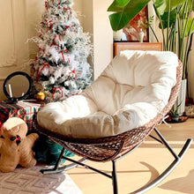 Apk i bc Single Rattan Chair, Eco-Friendly Outdoor Chair,Ergonomically Designed, Suitable for Balconies. Includes 1 seat Cushion.(Light,106 * 64 * 94)