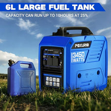 POXURIO 3450-Watt Dual Portable Inverter Generator for Camping & RV, 1.6 Gallon Gas Tank for 8.3 Hours Use, 120V Gas Powered Generator Ultra-Quiet Operation, EPA Compliant, Blue