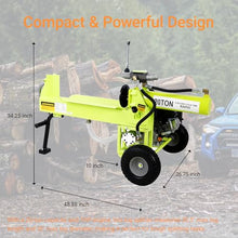 Log Splitter Portable 20 Ton, Gas Wood Splitter with 7HP Engine, Wood Splitter for firewood with Auto Return, Horizontal Full Beam Steel Wedge for Home, Forestry Harvesting (Green 20 Ton 7HP)
