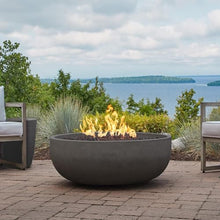 BBQGUYS Grand Lake 38 Inch Round Concrete Propane Fire Bowl in Gray Signature