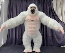 2.6m high White Inflatable King Kong Gorilla Costume for Adult Halloween Plush Furry Suit
