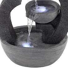Three Cup 31 1/2" Large Gray LED Cascading Floor Outdoor Indoor Fountain