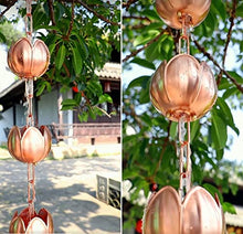 WKNHHL Rain Chain, Copper for Garden Decoration, Temple Villa Courtyard Rain Gutter Drain Chain, Adjustable Length,260cm (8.5ft)
