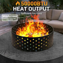 Dineli 30" Round Propane Fire Pit Table Firepit Table for Outside Patio