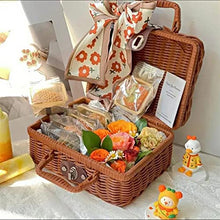 Small Picnic Basket Woven Storage Basket Portable Storage Box with Handle Gift Boxes Flower Snack Handbag Outdoor Picnic Baskets Organizer