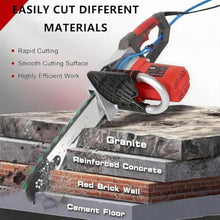 KZZAAO Electric Concrete Chainsaw with Brushless Motor, Portable Electric Chain Saw with 2 Chains/2 Guide Bars, for Granite and Concrete,48cm