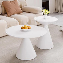 Coffee Tables Creative Side Table Modern Living Room Sofa Coffee Small Round Wrought Iron Bedside(Beige,Large)