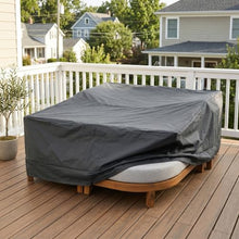 Christopher Knight Home Elly Acacia Wood Outdoor Daybed with Cover, Spacious Seating Lounge Sofa with Cushion, Tub-Shaped Back Daybed, Curved Armrest Chaise Lounge Outdoor, Teak+Light Grey+Grey