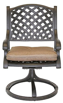 BOTARO Nassau Outdoor Patio 4 Swivel Rocker Dining Chairs Dark Bronze
