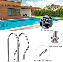 BSNANCA Pool Handrail, 304 Stainless Steel, Silver, Rustproof, Pool Handrails 1PCS/2PCS, Easy to Assemble Pool Railings for Entry The Pool-31.5 X 18.5 Inches (2) ()