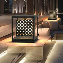 ZEELYDE Post Lights Outdoor,Solar Pillar Light Outdoor Waterproof Wall Light Square Stainless Steel Pillar Lamp Villa Garden Community Gate Garden Light LED Night Security Lighting Fixture Landscape