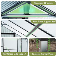 Sylviera Heavy Duty Outdoor Greenhouse with PC Panels, 8x14FT Black