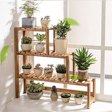 ZOCWJK Plant standWooden Plant Stand Indoor Outdoor Window Sill Plant Rack Tiered Stands Flower Pot Holder Shelves Floor Shelf for Garden Planters for Living Room Balcony - 3 Tie,
