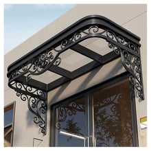 Awnings for Doors, Outdoor Door Window Awning Canopy, with PC Panel, Patio Front Overhang Protection Shelter for Entrances, Porches(Black,90x45x45 cm)