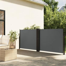 HFXHIJXQ Retractable Side Awning Anthracite Polyester Privacy Screen 472.4 x 472.4 x 55.1 in Outdoor Sun Shade for Patio Garden Balcony Terrace