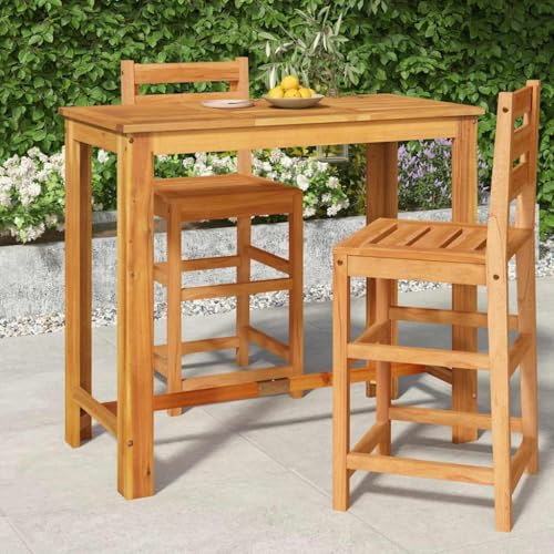 AMBERARD Garden Bar Table Natural Wood Solid Acacia Wood 47.2x23.6x41.3 in,Rustic Solid Acacia Wood Garden Bar Table, Durable & WeatherResistant, for Outdoor or Indoor Use Patio Tables