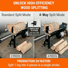 ROCKCUB 7-Ton Electric Log Splitter, Upgraded Ergonomic Foot Pedal for Less Back Strain, Bonus 4-Way Cross Wedge for Rapid Kindling, 3HP Motor 28MPa High Pressure, Fits 22" Logs, Plus Version