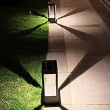 VELLOW Square Solar Post Lantern Light,IP55 Waterproof Road Stigma Lamps Fixtures,Outdoor Aluminum Yard High Brightness LED Column Lamp Lantern,Decorations Landscape Lighting for Patio Porch Railing