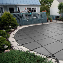 WAHHWF 10 9.5 8.5 7.5 6.5 5.5 4.5 3.5 2.6 m Winter Pool Cover Round Black, Large Heavy Duty Mesh PP Swimming Pool Safety Covers for Inground Pools, Custom Size, Hardware Installation(32.5ft/9.9m)