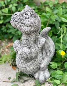 OLOMA Large cement dragon statue Garden dragon sculpture Dragon figurine Stone dragons decor Dragon sculpture outdoor Stone design Outdoor decor Decorative dragon outdoor Dragon figure for garden