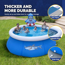 BMWJYLPM Inflatable Swimming Pool, Swimming Pool with Sprinkler System, Outdoor Circular Swimming Pool for Backyard and Garden(Blue,118.11inx29.92in)
