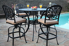 GrandPatioFurniture.com CBM Patio Elisabeth Collection Cast Aluminum 5 Piece 48" Bar Set Black Brown