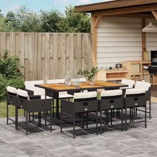 AMBERARD Patio Dining Set Set of 10 Black Furniture Set