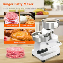 Naturalpowev Hamburger Press Patty Maker, Heavy Duty Food-Grade Stainless Steel Bowl Burger Press Machine with Patty Papers, Meat Forming Processor for Kitchen BBQ Grill,5"(130mm)