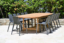 Amazonia Lantana 13-Piece Oval Patio Dining Set Teak Wood Gray Chairs