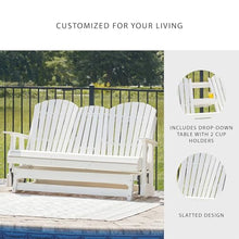 Signature Design by Ashley 1-Piece HDPE Outdoor Glider Loveseat, White